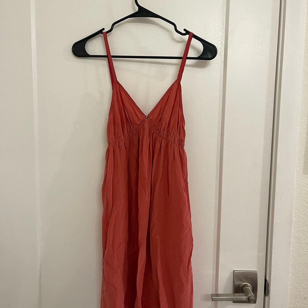 Vintage Silk Y2K Victoria's Secret Coral Slip Chemise Plunge Beaded Dress